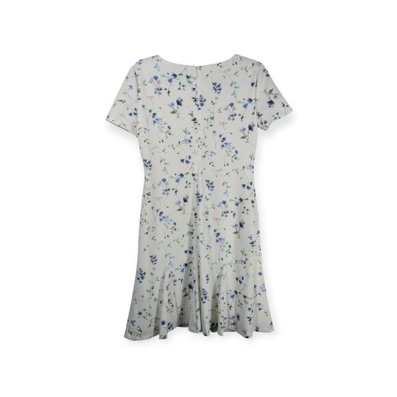 Ralph Lauren Floral Print White & Blue Short Sleeve Fit & Flare Dress Size 6 - Picture 2 of 11